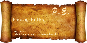 Pacsay Erika névjegykártya